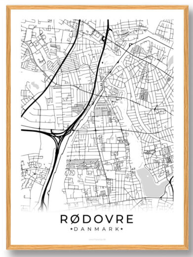 Rødovre by plakat - hvid