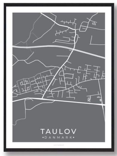 Taulov by plakat - grå