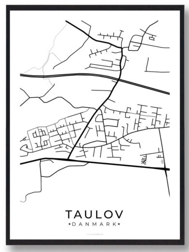 Taulov by plakat - hvid