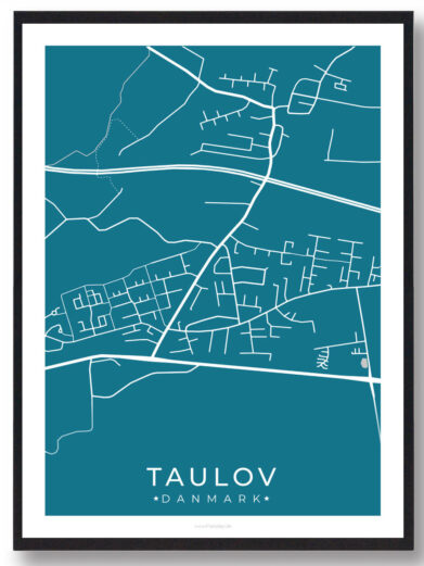 Taulov by plakat - blå