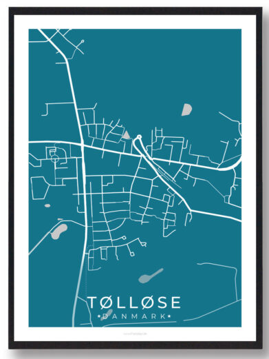 Tølløse by plakat - blå