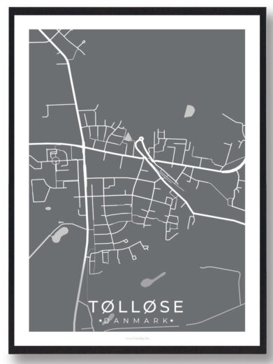 Tølløse by plakat - grå