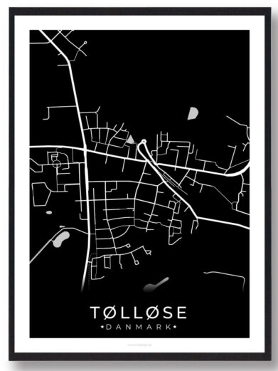 Tølløse by plakat - sort