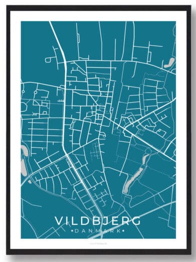 Vildbjerg by plakat - blå