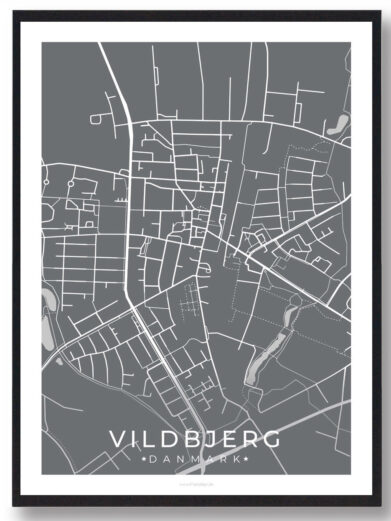 Vildbjerg by plakat - grå