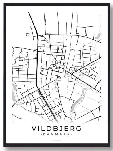 Vildbjerg by plakat - hvid