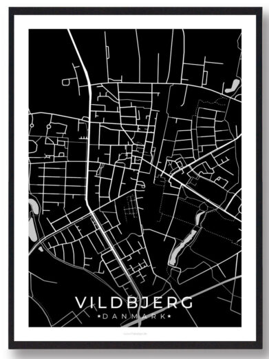 Vildbjerg by plakat - sort