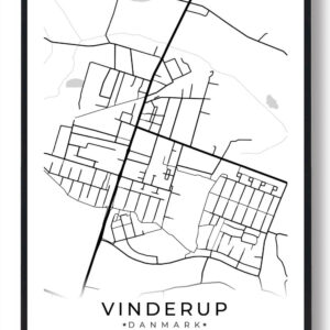 Vinderup by plakat - hvid