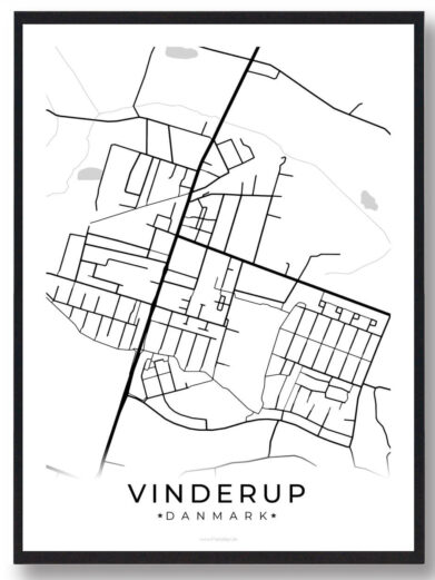 Vinderup by plakat - hvid