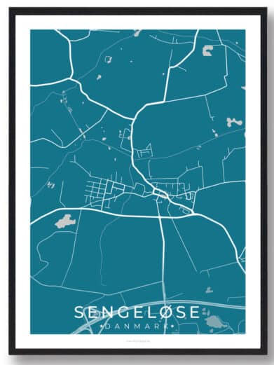 Sengeløse by plakat - blå