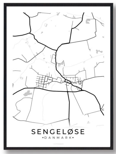 Sengeløse by plakat - hvid