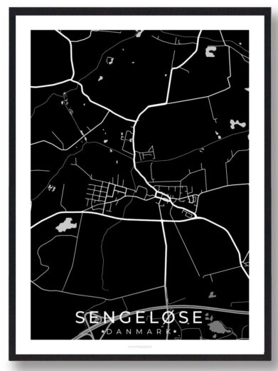 Sengeløse by plakat - sort