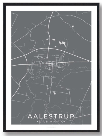 Aalestrup by plakat - grå