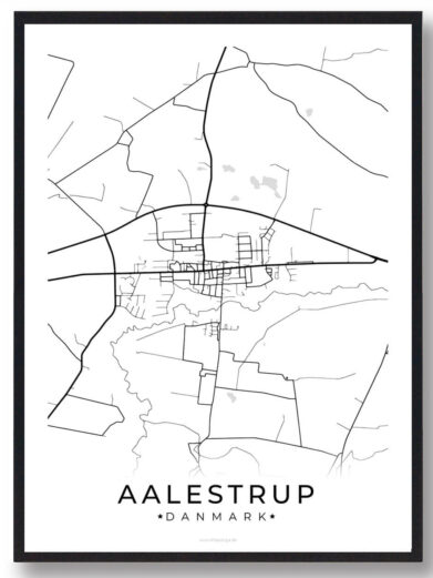Aalestrup by plakat - hvid
