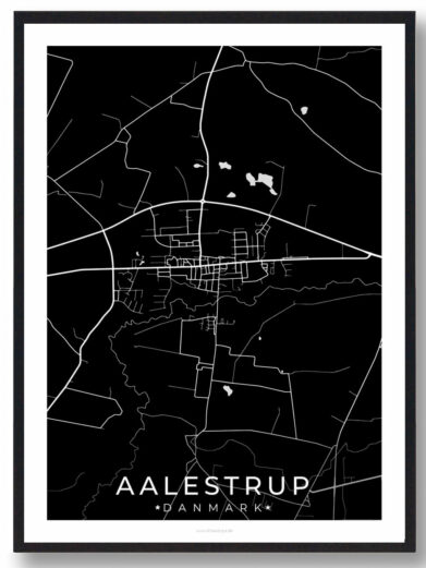 Aalestrup by plakat - sort