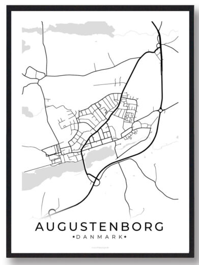 Augustenborg by plakat - hvid