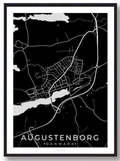 Augustenborg by plakat - sort