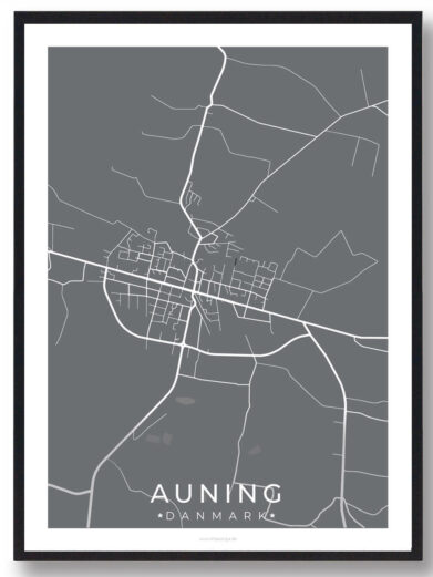 Auning by plakat - grå