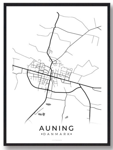 Auning by plakat - hvid