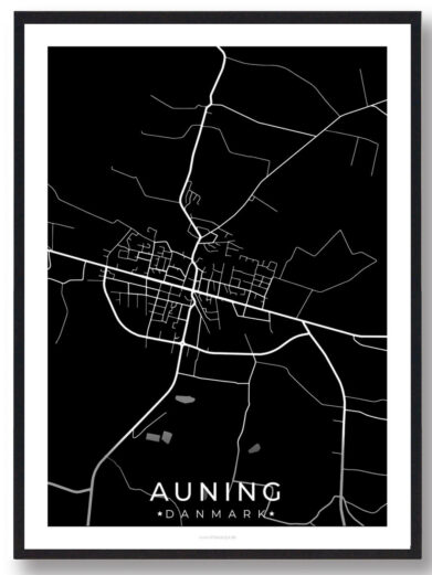 Auning by plakat - sort