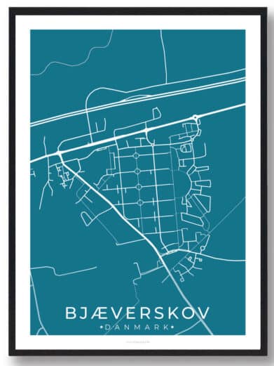 Bjæverskov by plakat - blå