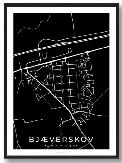 Bjæverskov by plakat - sort