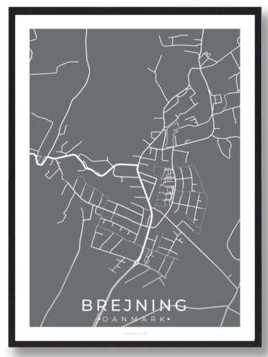 Brejning by plakat - grå