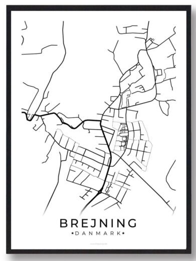 Brejning by plakat - hvid