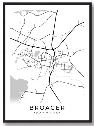 Broager by plakat - hvid