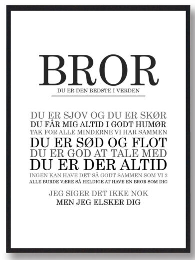 Bror - du er den bedste...  plakat