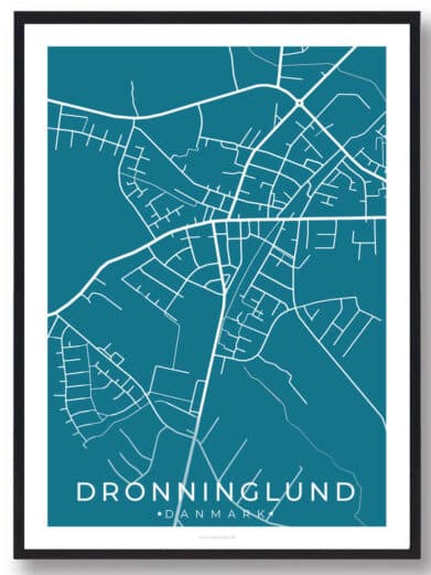 Dronninglund by plakat - blå