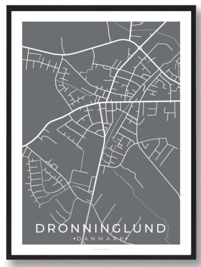 Dronninglund by plakat - grå
