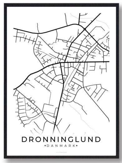Dronninglund by plakat - hvid