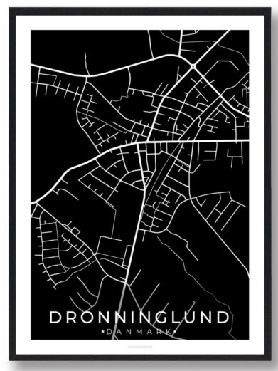 Dronninglund by plakat - sort