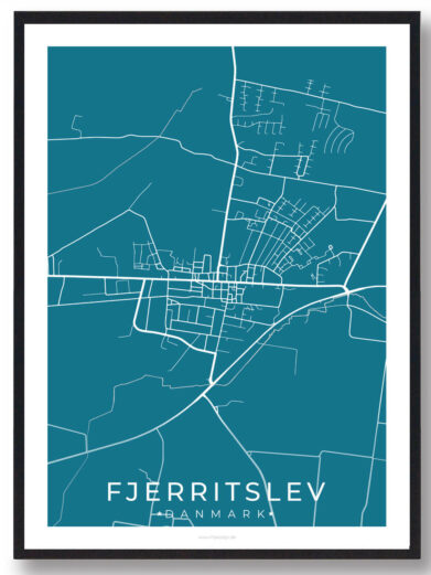 Fjerritslev by plakat - blå