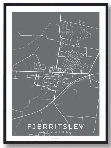 Fjerritslev by plakat - grå
