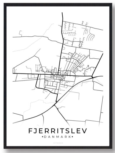 Fjerritslev by plakat - hvid