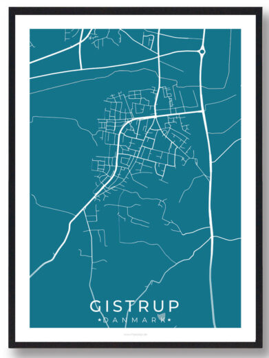 Gistrup by plakat - blå