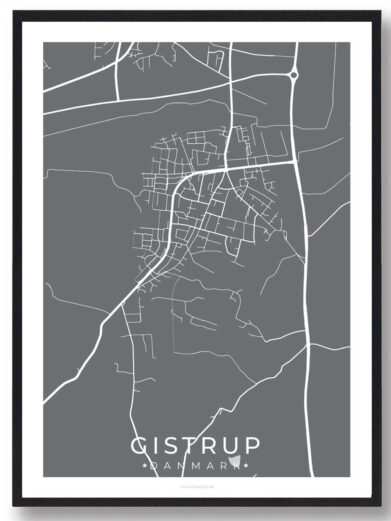 Gistrup by plakat - grå