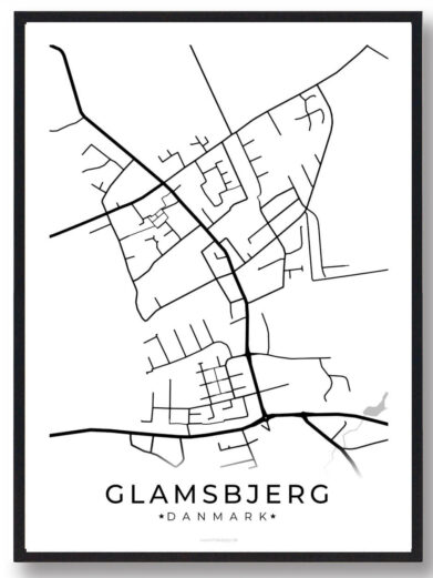 Glamsbjerg  by plakat - hvid