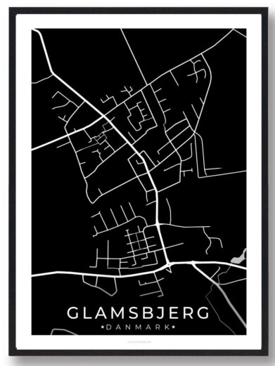 Glamsbjerg by plakat - sort