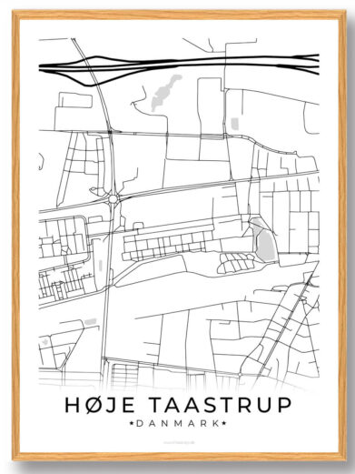 Høje-Taastrup by plakat - hvid