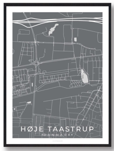 Høje-Taastrup by plakat - grå