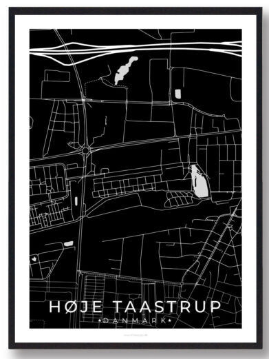 Høje-Taastrup by plakat - sort