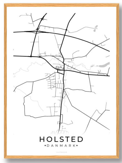 Holsted by plakat - hvid
