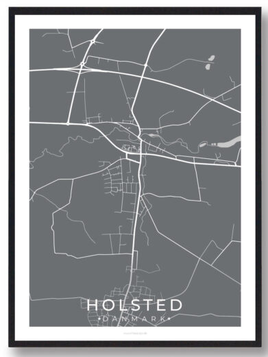 Holsted by plakat - grå