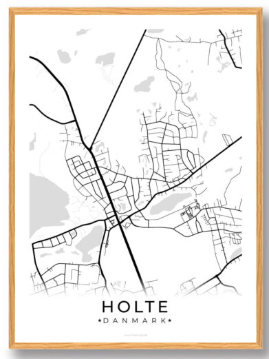 Holte by plakat - hvid