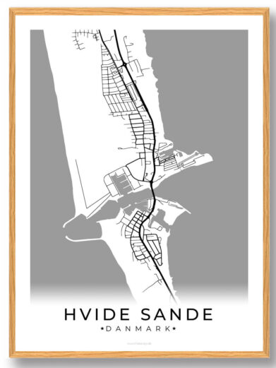 Hvide Sande by plakat - hvid