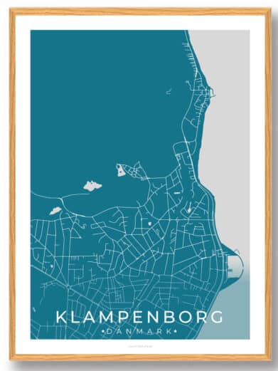 Klampenborg by plakat - blå