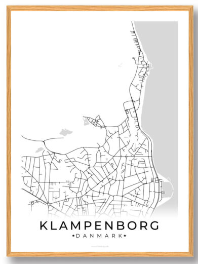 Klampenborg by plakat - hvid